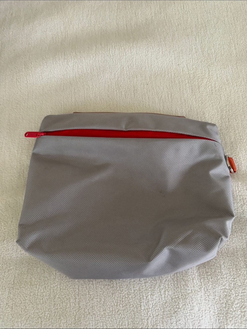 Waterproof inside and out Travel Toiletry Pouch with Red Accent
